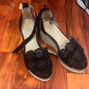 Black espadrille wedges